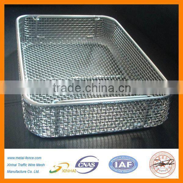 Rectangle stainless steel wire mesh basket/storage metal welded wire mesh basket