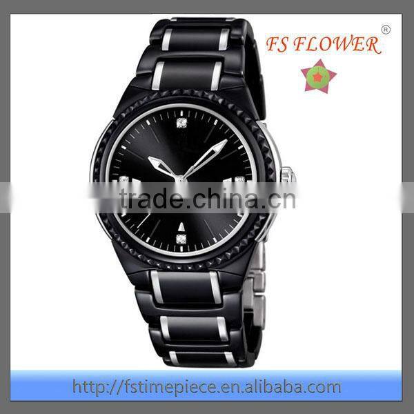 Vogue Fashion Cutting Bezel Tone Color Plated Luxury Women Watch