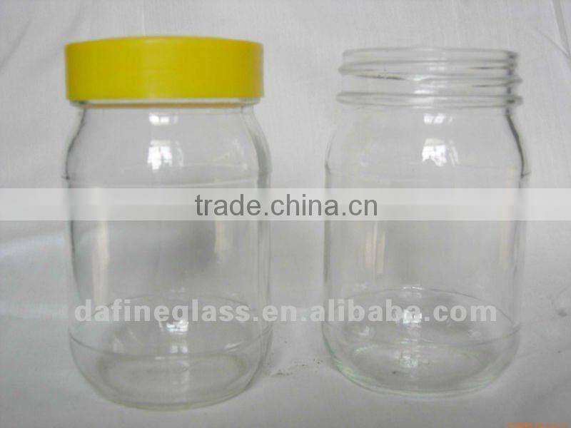 cheap price 500G High Quality round glass Honey Bottle honey bee jar with plastic cap