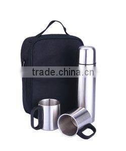 Fashionable Stainless Steel gift set 500ml vacuum flask and 2pcs 220ml stainless steel coffee mug