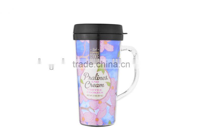 advertisement travel mug paper insert mug 16oz for promotion