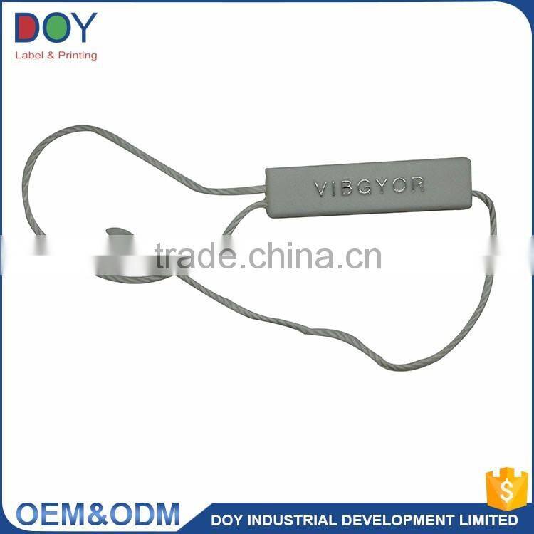 Factory sale high quality custom name logo hang tag plastic string hanging tablets for clothing