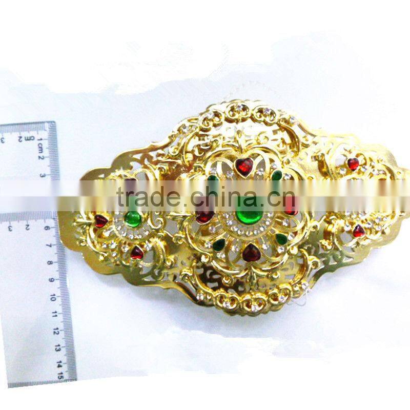 Laste design silver metal waist belt buckles wholesale with crystal stone