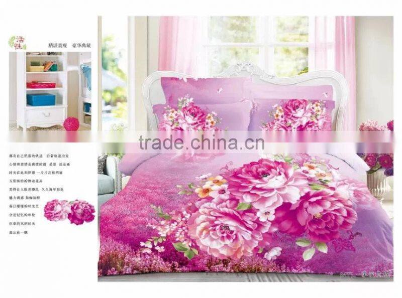 3D polyester twill Box Meri Floral 100%polyester Duvet Cover Bedding Set Full/Queen