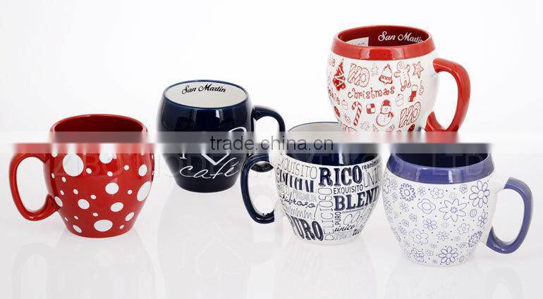 colored glaze ceramic mug with custom design