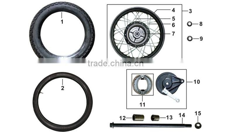 TC200 parts motorcycle rear brake assembly rear wheel