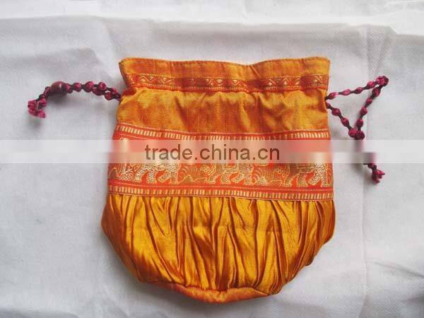 Latest indian cotton silk small bag potli bag