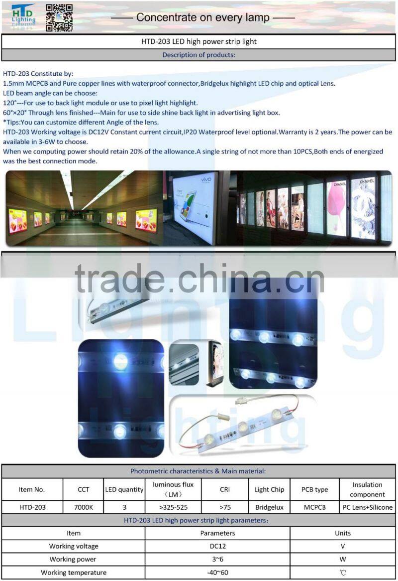 3LED High Power LED rigid strip IP65 6020 beam aluminum shell