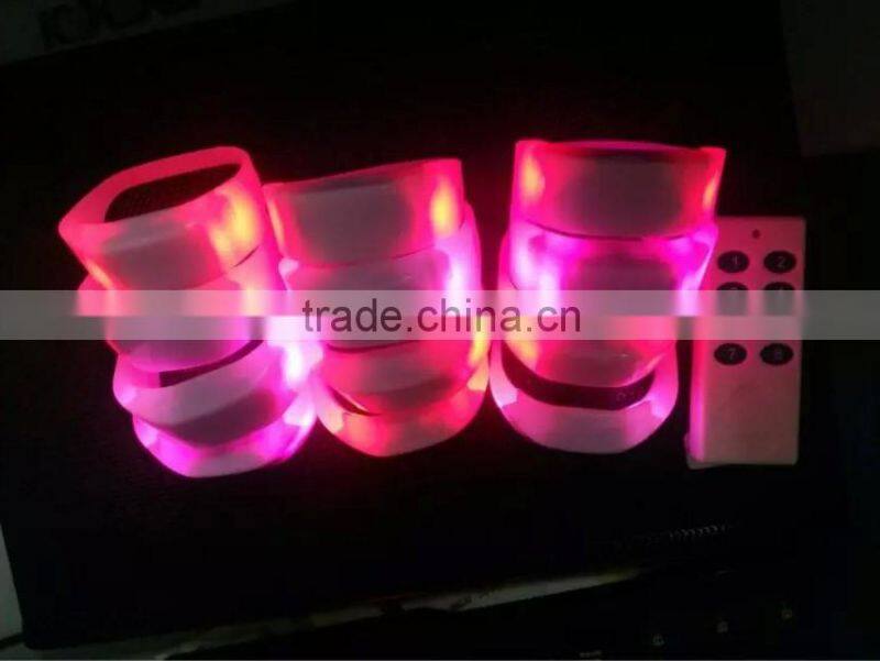 Wholesale Custom Remote Control LED Flashing Bracelet, Silicone LED Light Wristband