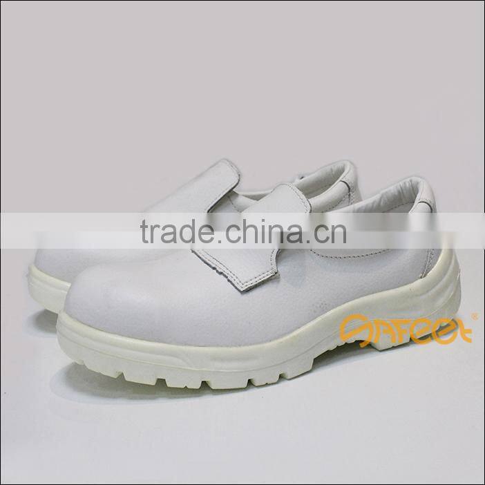 White leather breathable light weight steel toe esd pu shoes, food boot, en 20347 safety shoes factory (SA-6109)