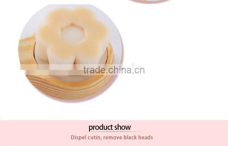 New design portable wooden handle facial cleansing brush