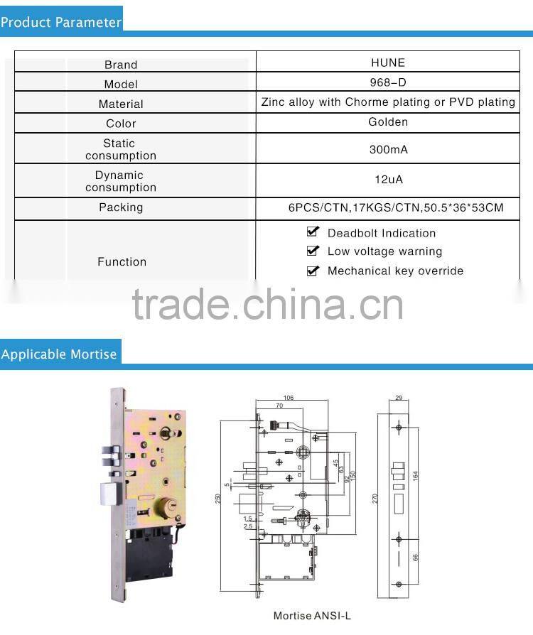 best price digital hotel card lock with keyless entry system