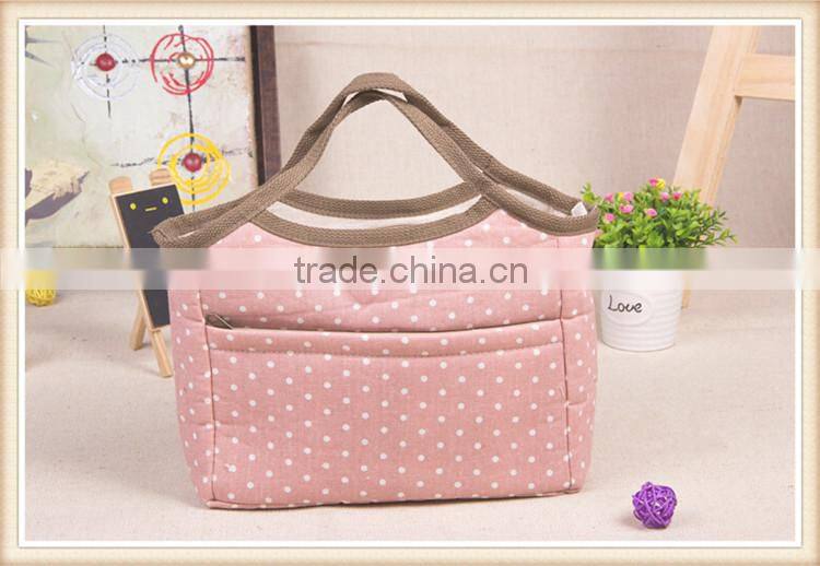 Hot sell unique cotton and linen ladies handbag