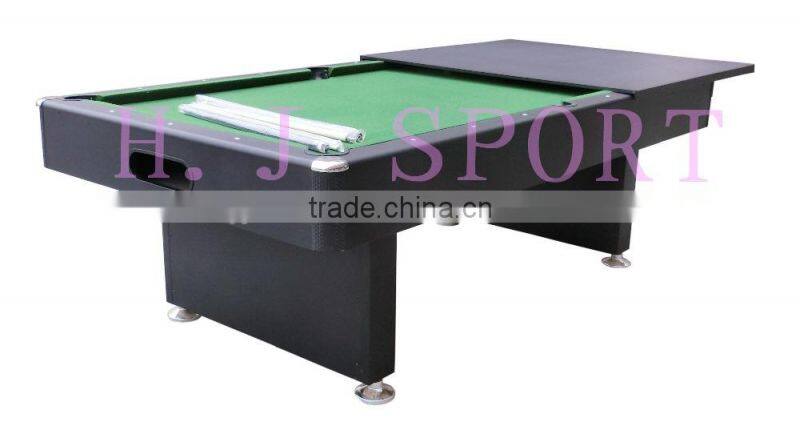 Factory promotion 7' High quality wooden 2 in 1 Multi games table. Pool table, Dinning table.