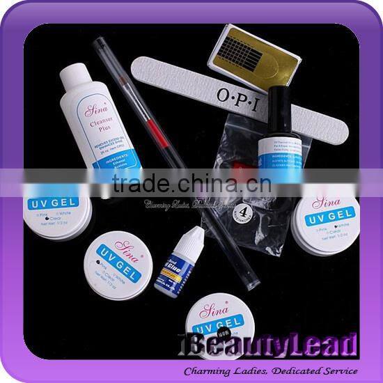 2014 Professional uv gel kit nail uv gel set nail art kit