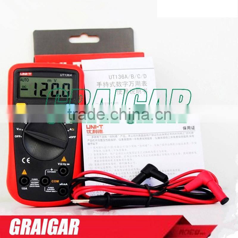 Handheld Auto-ranging Digital Multimeters UNI-T UT136A Data Hold LCR Meter AC DC Frequency Resistance automatic range multimeter
