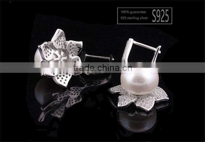 Luxury 925 Sterling Silver Set Natural Pearl Jewelry Bridal Wedding Jewelry Set 3 Color Necklace Earrings and Ring