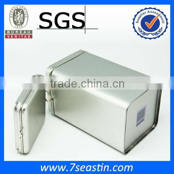 silver custom floral tea tin box