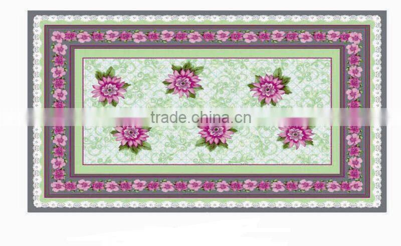Newest transparent printed flowers all-in-one plastic table cloth roll/piece