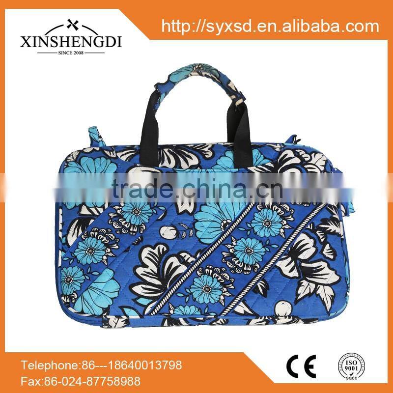 Wholesale fancy oem eco pattern cotton quilted marco polo laptop bag