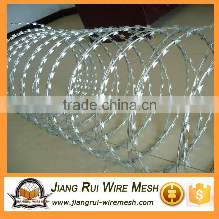 Heavy duty electric galavanized razor barbed wire