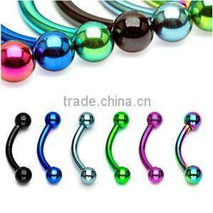 Green custom acrylic ball cool unique eyebrow rings piercings jewelry