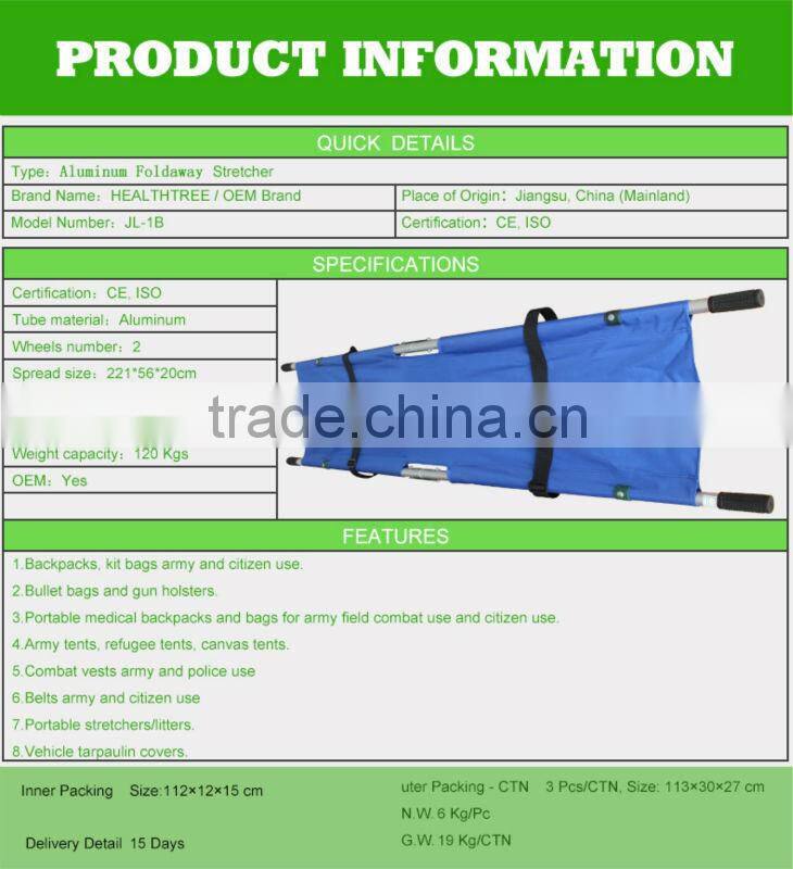 Aluminum foldaway stretcher