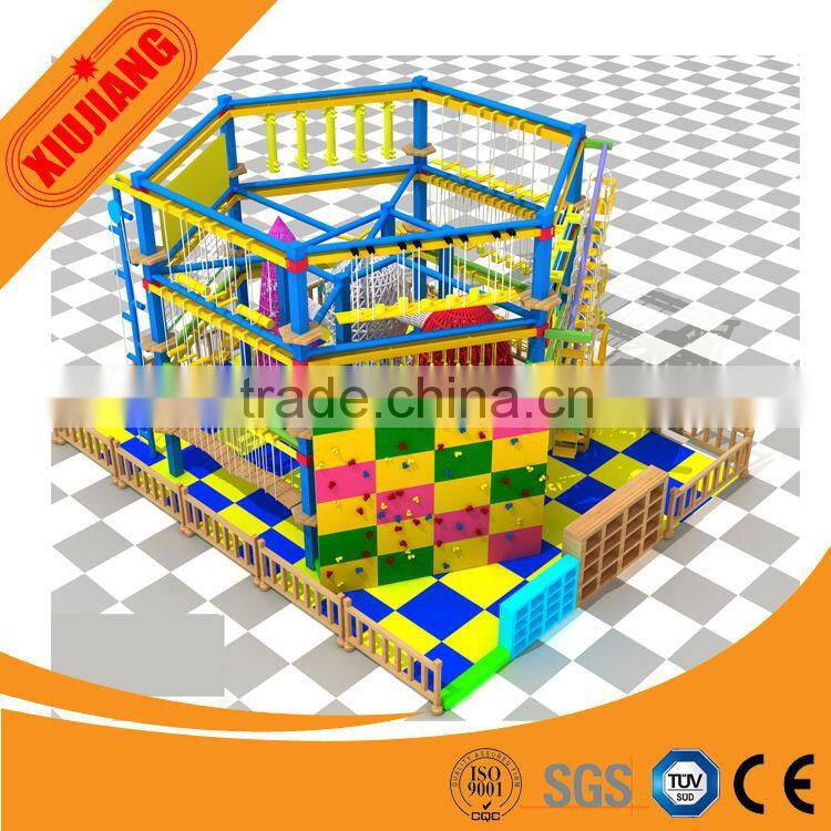 Indoor climbing rope net/ obstacle course playground, commercial indoor children playground