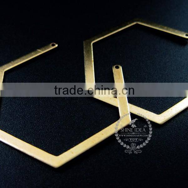 40*34mm raw brass simple pendant charm DIY earrings chandelier jewelry findings 1800161