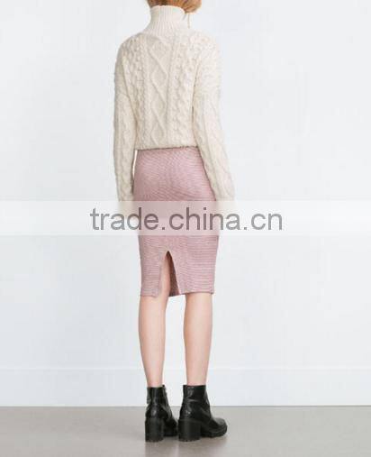 Alibaba Guangzhou factory manufacturer Fashion Back Split designer Pink Women's Mini Pencil skirts