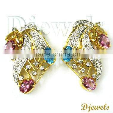 Diamond Gold Earrings, Stylish Diamond Earrings, Diamond Jewelry