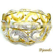 Diamond Bangles, Broad Bangles, Diamond Gold Bangles