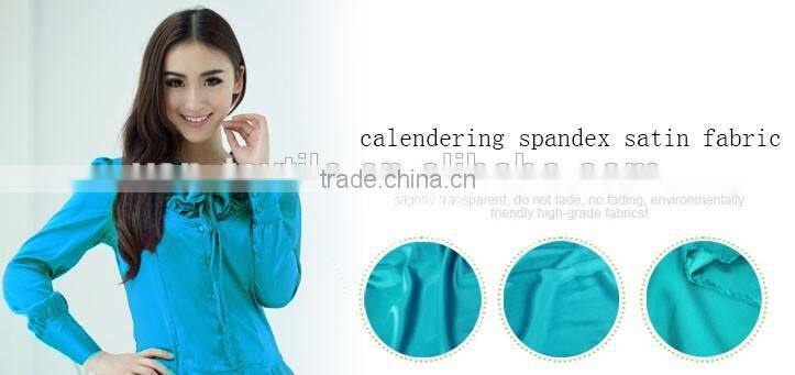 Wujiang manufacture supply high quality 75d*75d spandex satin fabric for shorts,wedding ,trousers,lining,etc