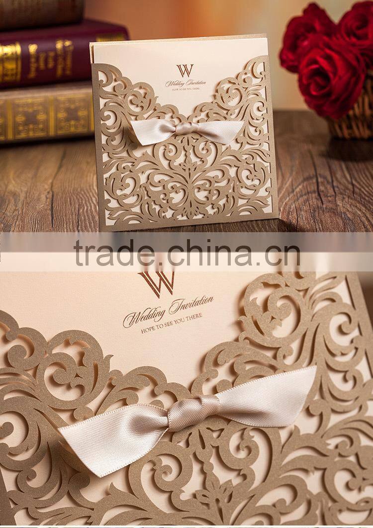 Custom design silk tie wedding invitation card