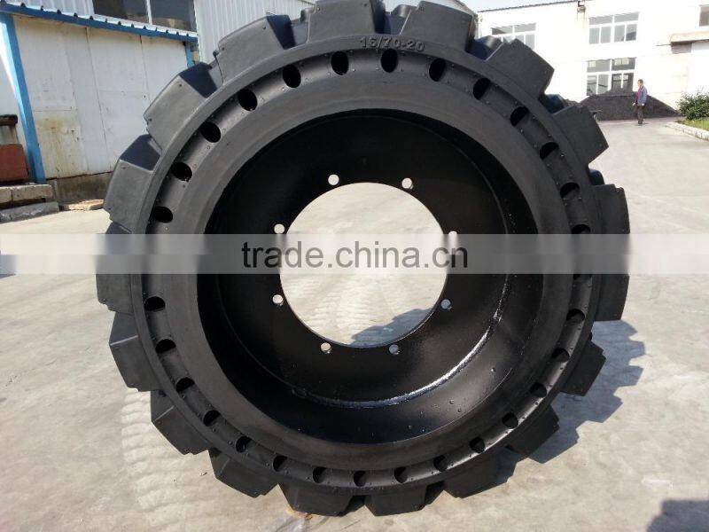 Hot sale solid skid steer tyres 10-16.5 12x16.5 with wheel rim for CAT,Bobcat, Skyjack