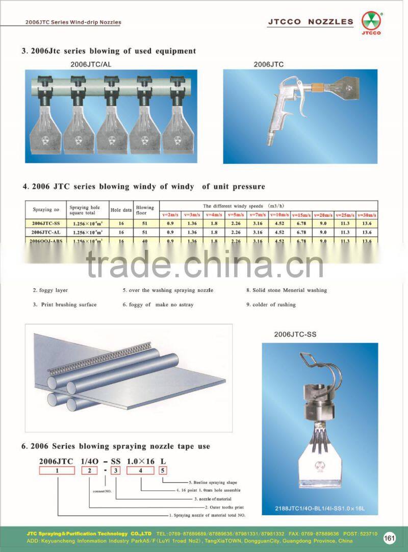 stainless steel air blast nozzle for drying