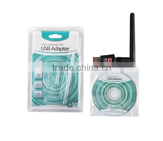 new design Mini 300M USB WiFi Wireless-N Network Networking Card with 2db/5dB Antenna LAN card Adapter