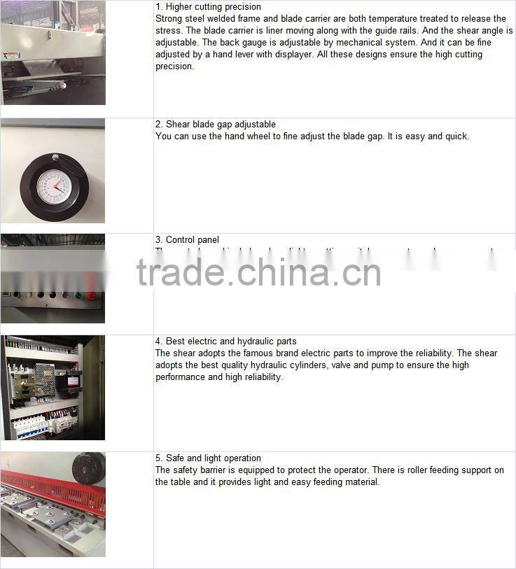 QC11Y-8x4000 hydraulic cutting machine shearing machine for sale