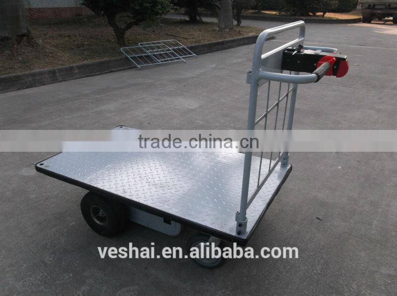 500kgs Electric Platform Cart with Rail for warehouse VH-ECF-50-(12.2 X 7.1)