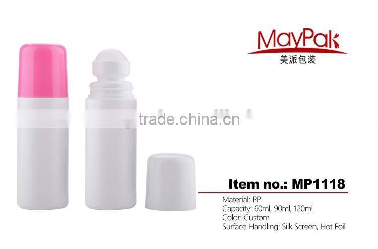 60ml 90ML 120ml MP1118 2015 empty plastic cosmetic deodorant roll on the bottle
