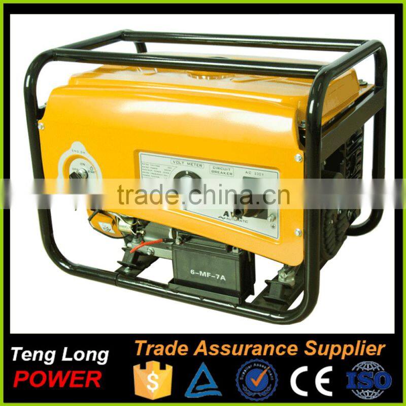 CE ISO AC Single Phase 2kw Portable Electric Start Gasoline Generator Set For Sale