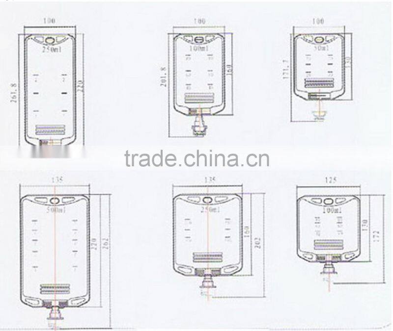 large scale PVC infusion IV soft bag 50ml, 250ml, 100ml