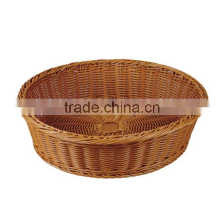 S&D wholesale Graceful flat washable poly rattan wicker bread basket fruit basket