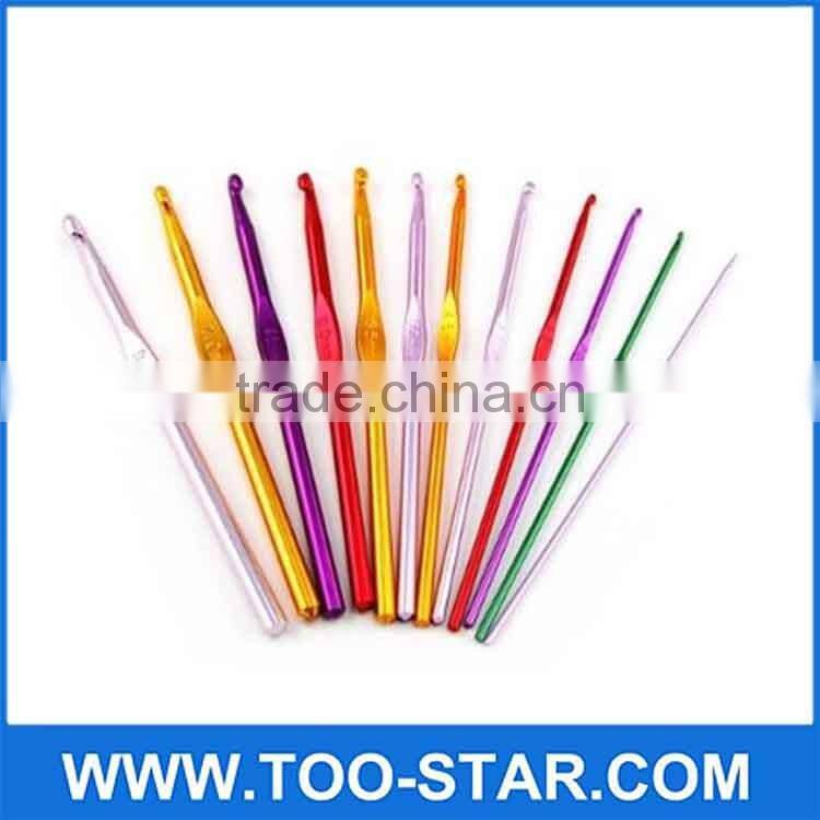 Multicolor Metal Handle Aluminum Crochet Hooks Knit Needles Crochet Hooks
