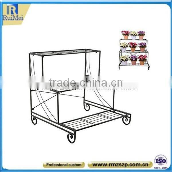 3-Tier Floor Standing Metal Flower Pot Display Holder
