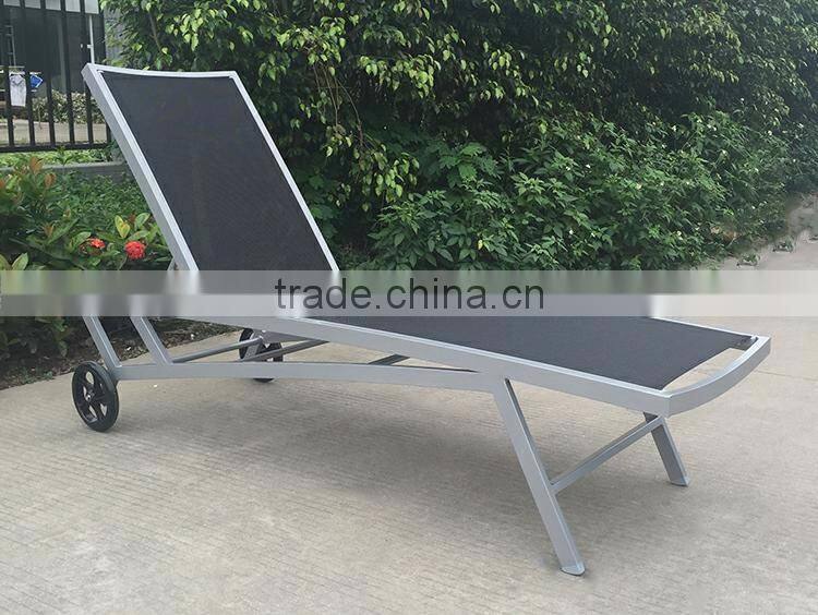 Garden Mesh Wheel Sun Lounger