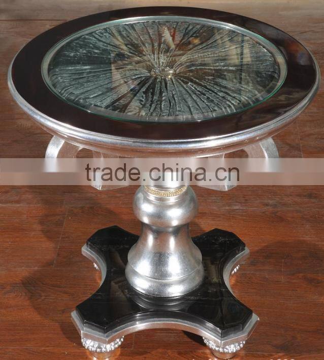 Neo classic solid wood furniture petal design leisure fabric single sofa