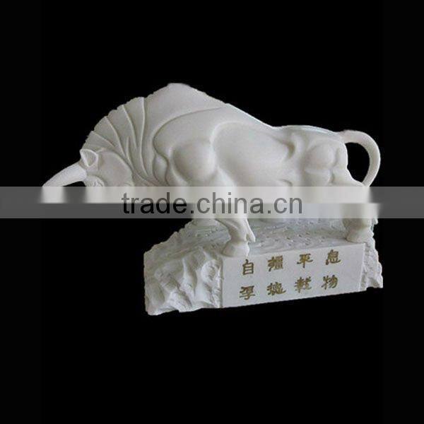 Black Small Marble Animal Craft of Ox Statue