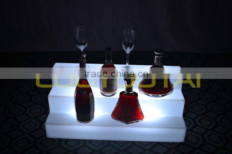 Unbroken high quality PE LED light up wine Holder/strong plastic wine display/bar furniture LTT-SF05A