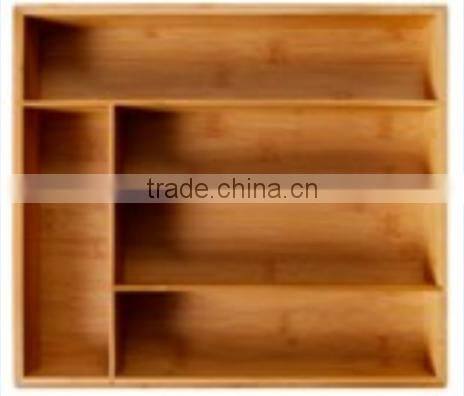 Store More Simple Durable 5-Slot Wood Cutlery Tray